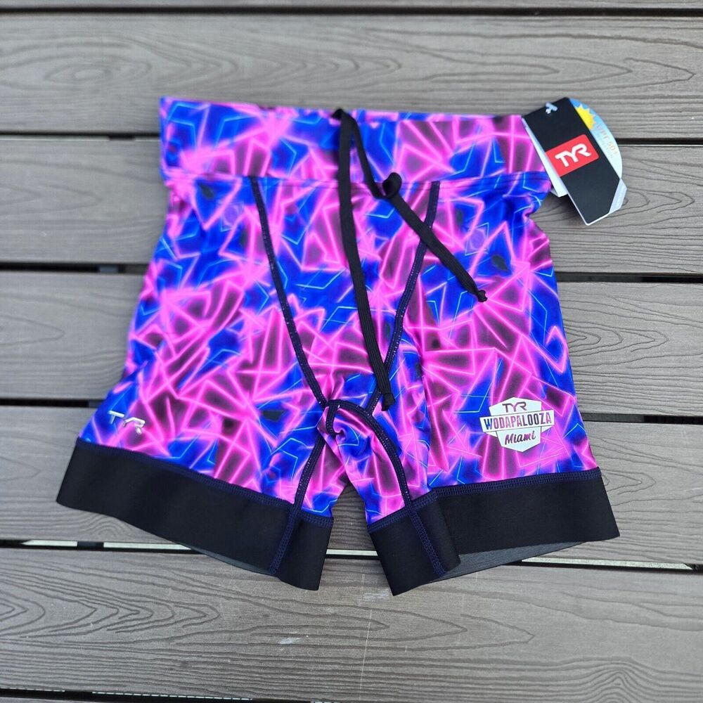 TYR Wodapalooza Miami Prismatic Mens Workout Compression Shorts Sz XXL New